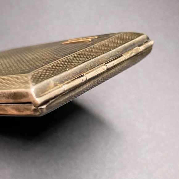 Antique Brass Pocket Photo Album Case Working Spring Hinge w/Leather Case - Picture 15 of 16